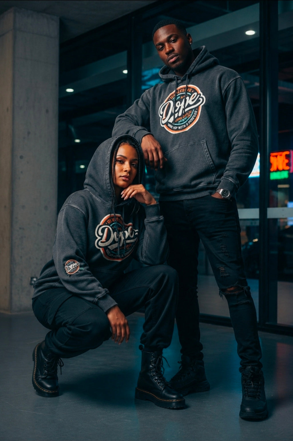 Dope Snow Washed Loose Cotton Hoodie