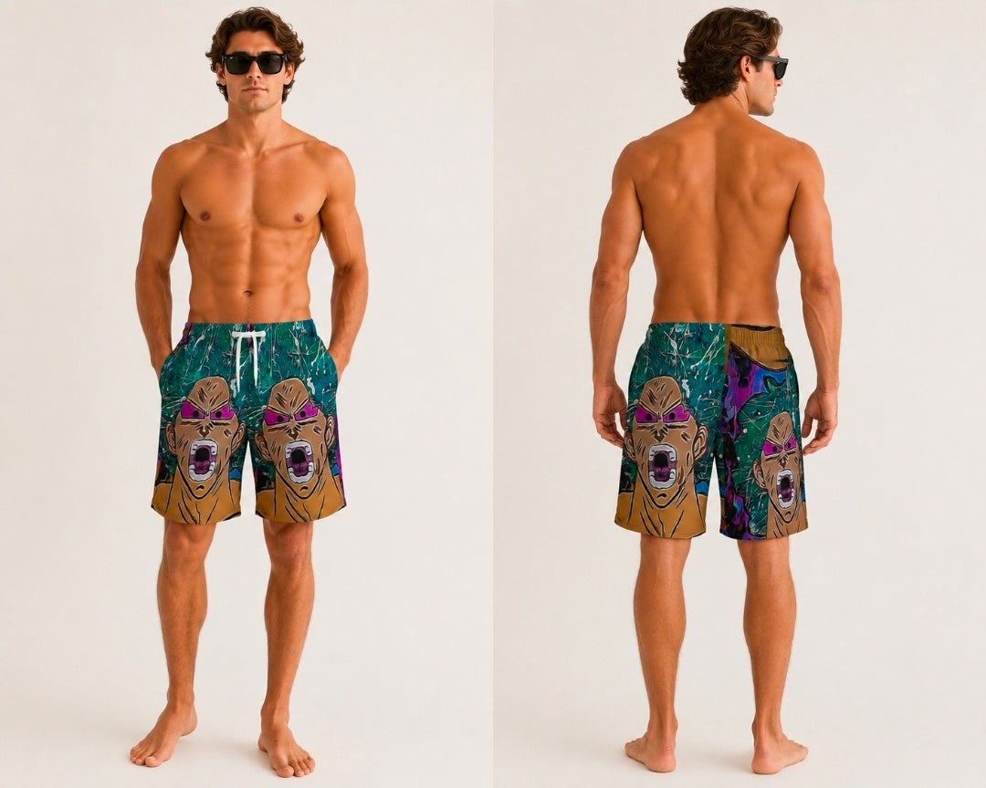 Green Saiyan Swim Trunks for Stylish Summer Adventures