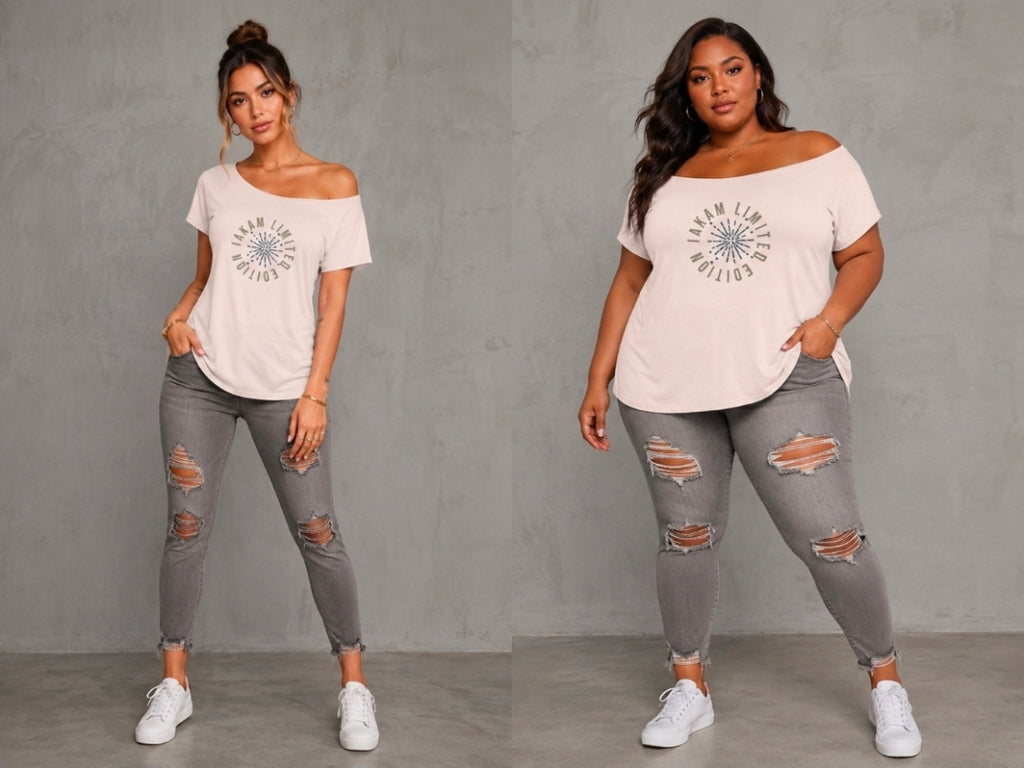 IAKAM Limited Edition Women's Wide Neck T-Shirt XS-5XL - Stylish Comfort for Every Body