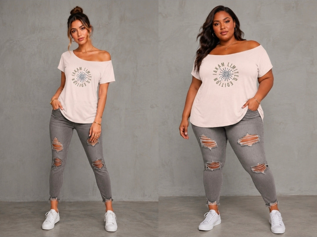 IAKAM Limited Edition Women's Wide Neck T-Shirt XS-5XL - Stylish Comfort for Every Body
