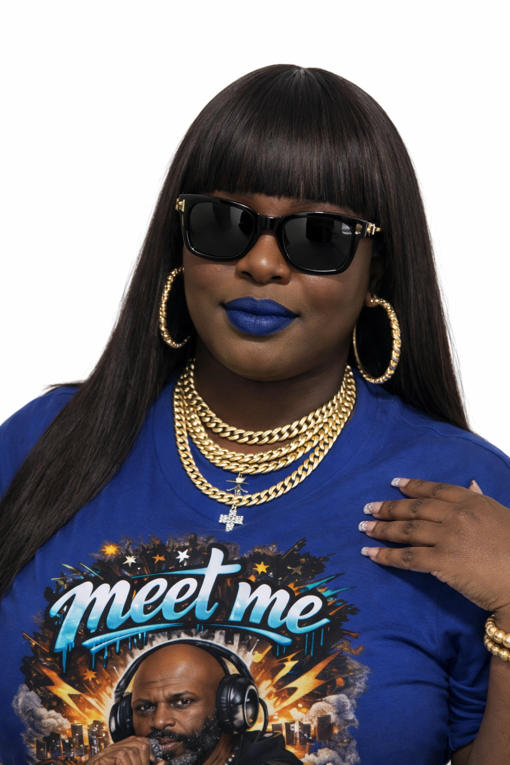 Fashionable Square-frame Metal Punk Sunglasses Unisex