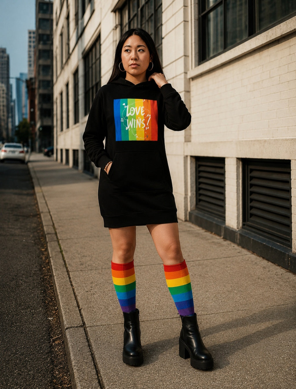 Love Wins Hoodie Dress for an Empowering Style