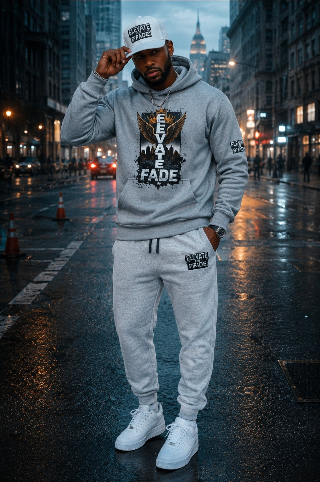 Embroidered Elevate or Fade Joggers - Elevate Your Style with Comfortable Casual Sweatpants