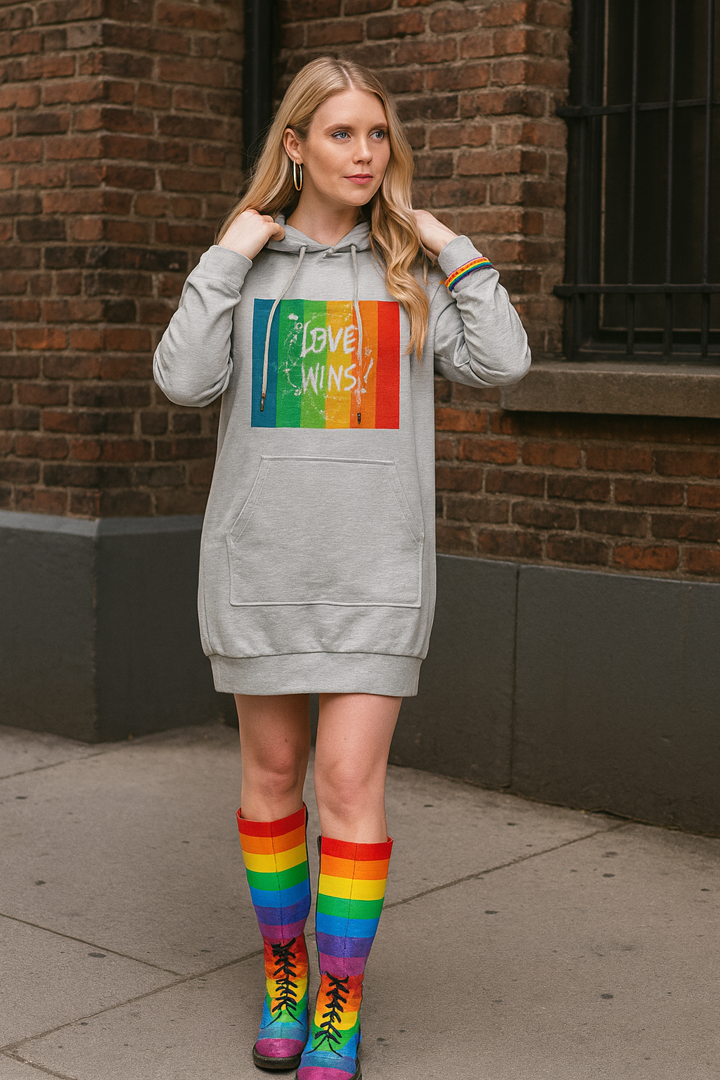 Love Wins  Please Hoodie Dress - IAKAM