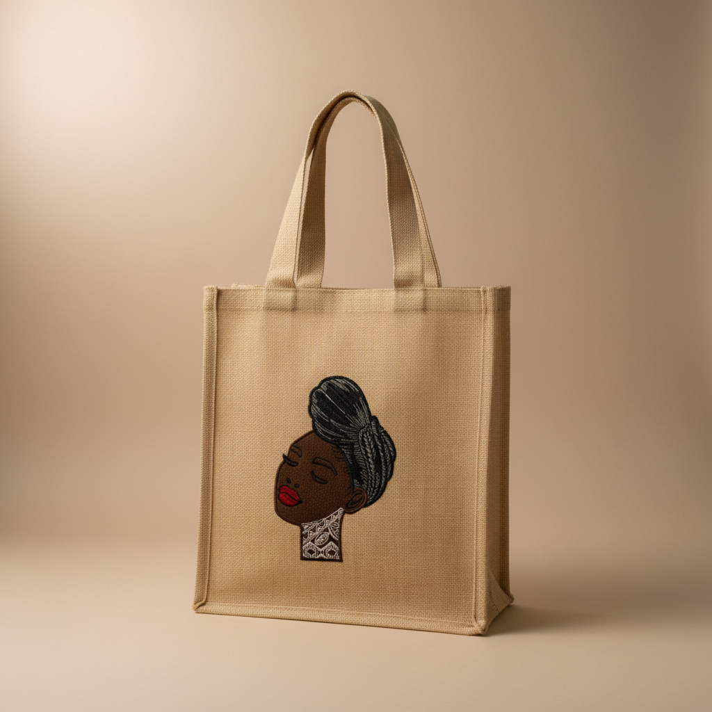 Jasmine Burlap Embroidered Tote Bag – Handmade in the USA by Milady Creates Inc.