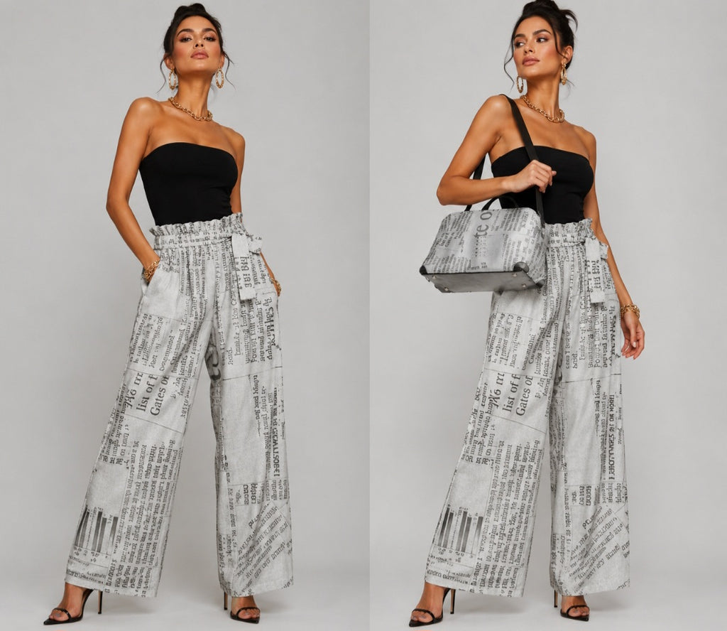 Vintage Women High-Rise Wide Leg Pants