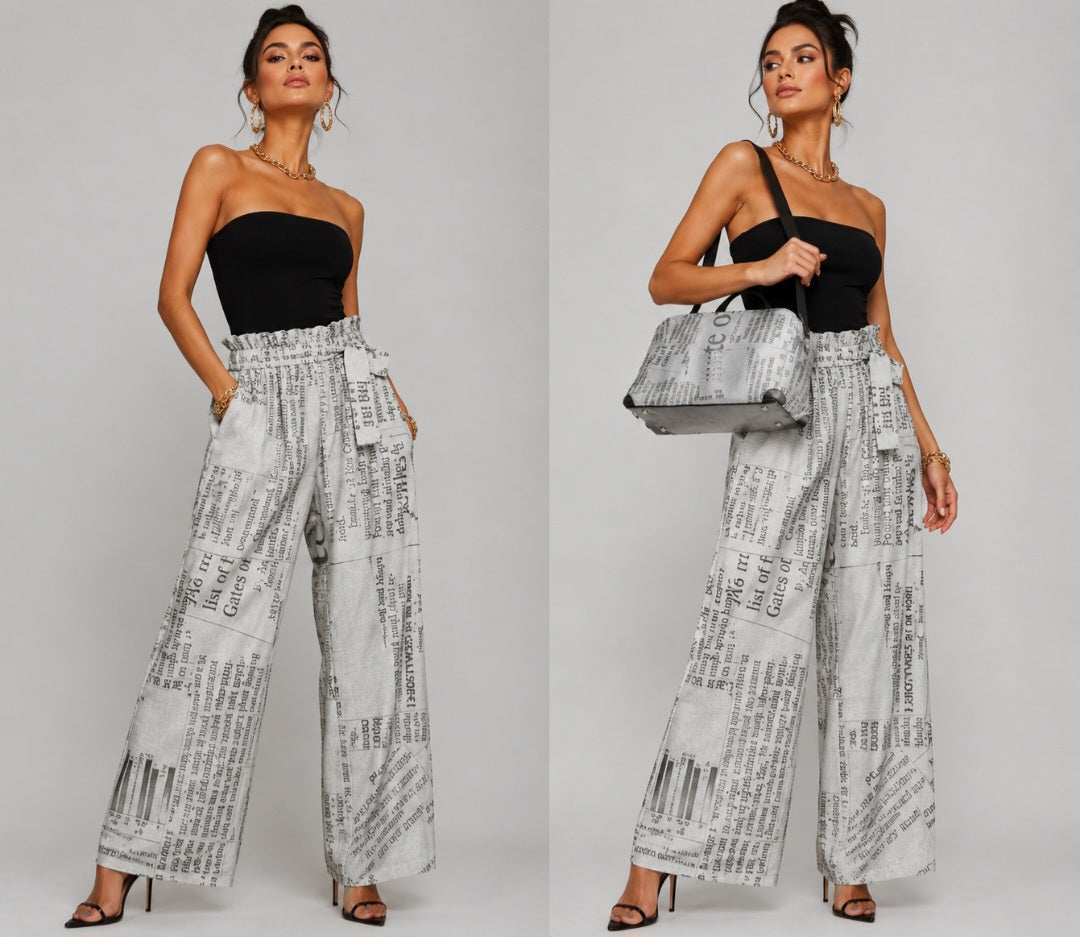 Vintage Women High-Rise Wide Leg Pants