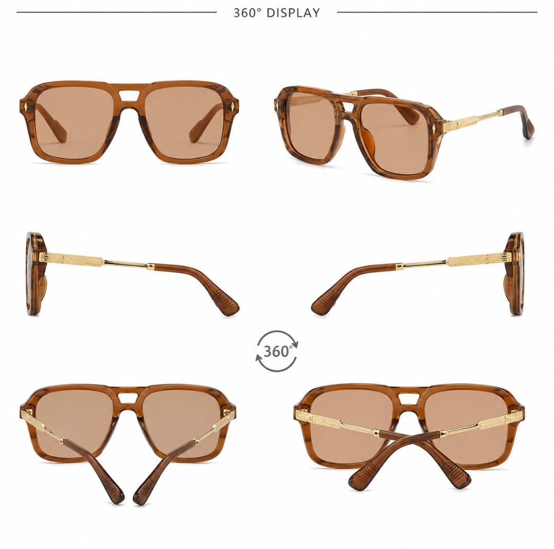 Luxury Men's Square UV400 Sunglasses | Metal Hybrid Frame