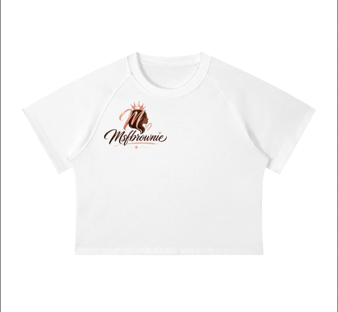 Msfbrownie Women's Mineral Wash Raglan Crop T-Shirt