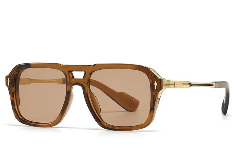 Luxury Men's Square UV400 Sunglasses | Metal Hybrid Frame