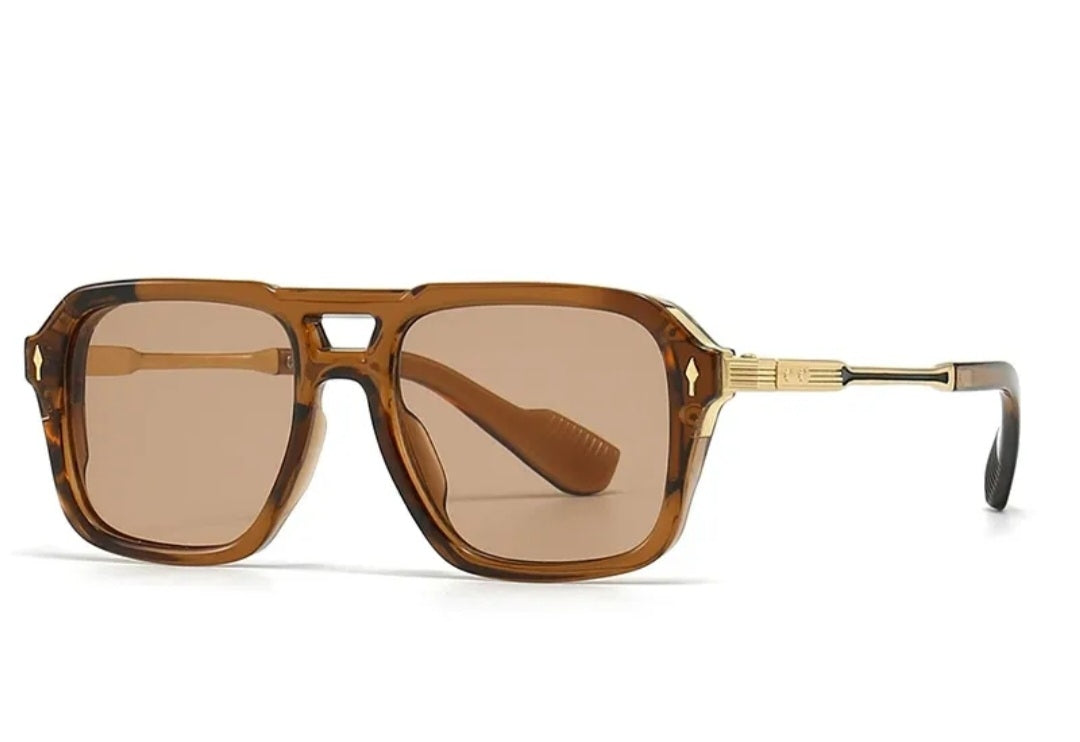 Luxury Men's Square UV400 Sunglasses | Metal Hybrid Frame