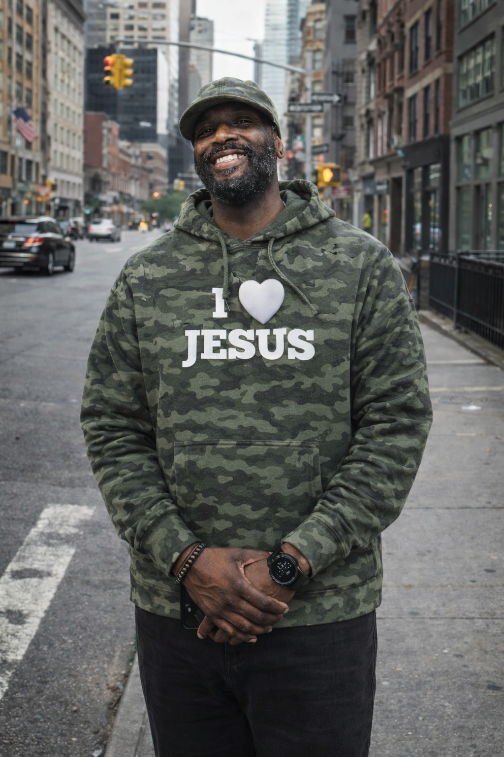 I love Jesus Camouflage Adult Hoodie