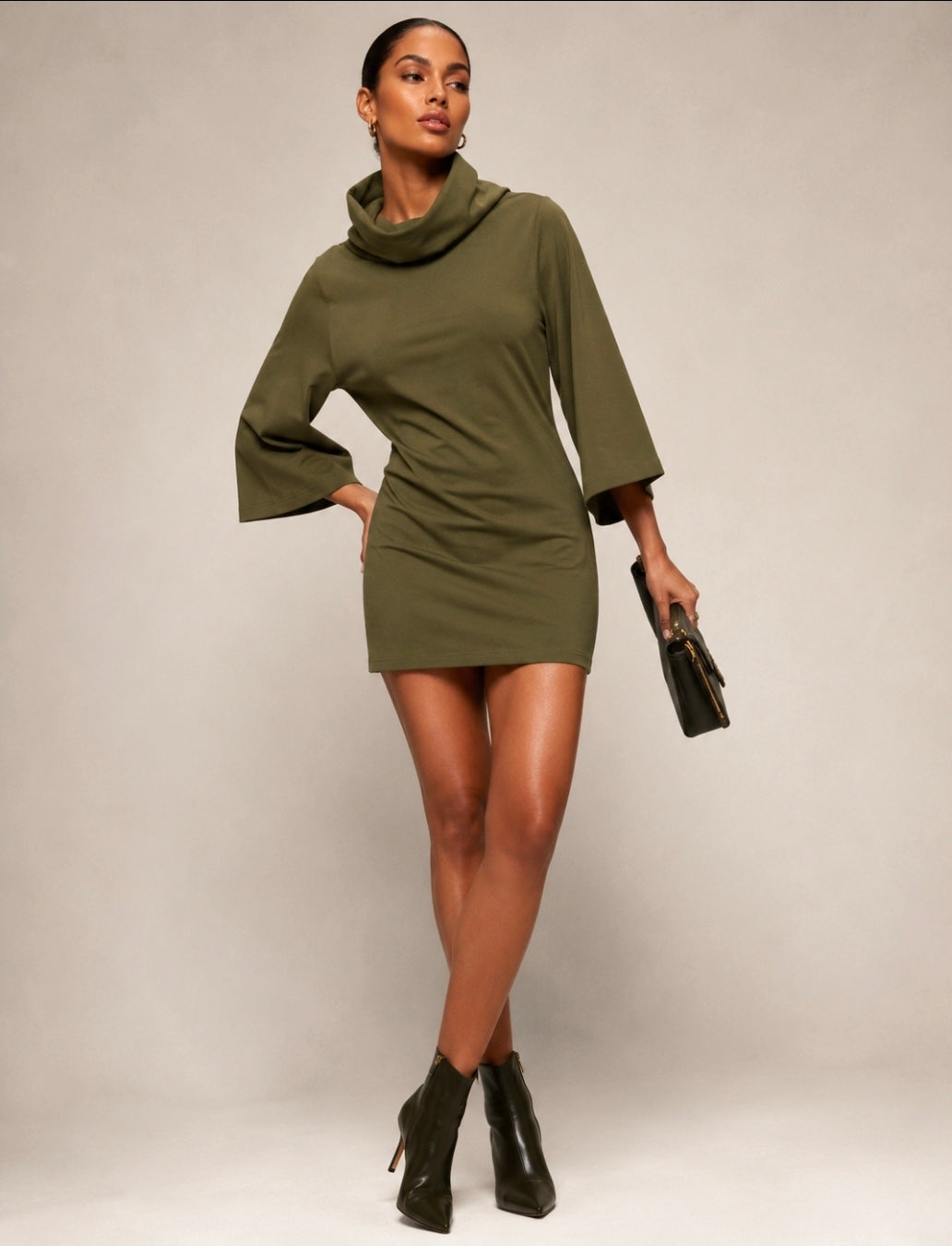 Women’s Turtleneck Batwing T-Shirt Dress