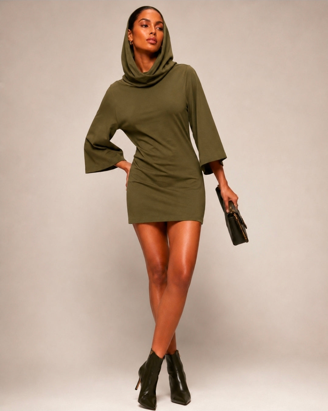 Women’s Turtleneck Batwing T-Shirt Dress