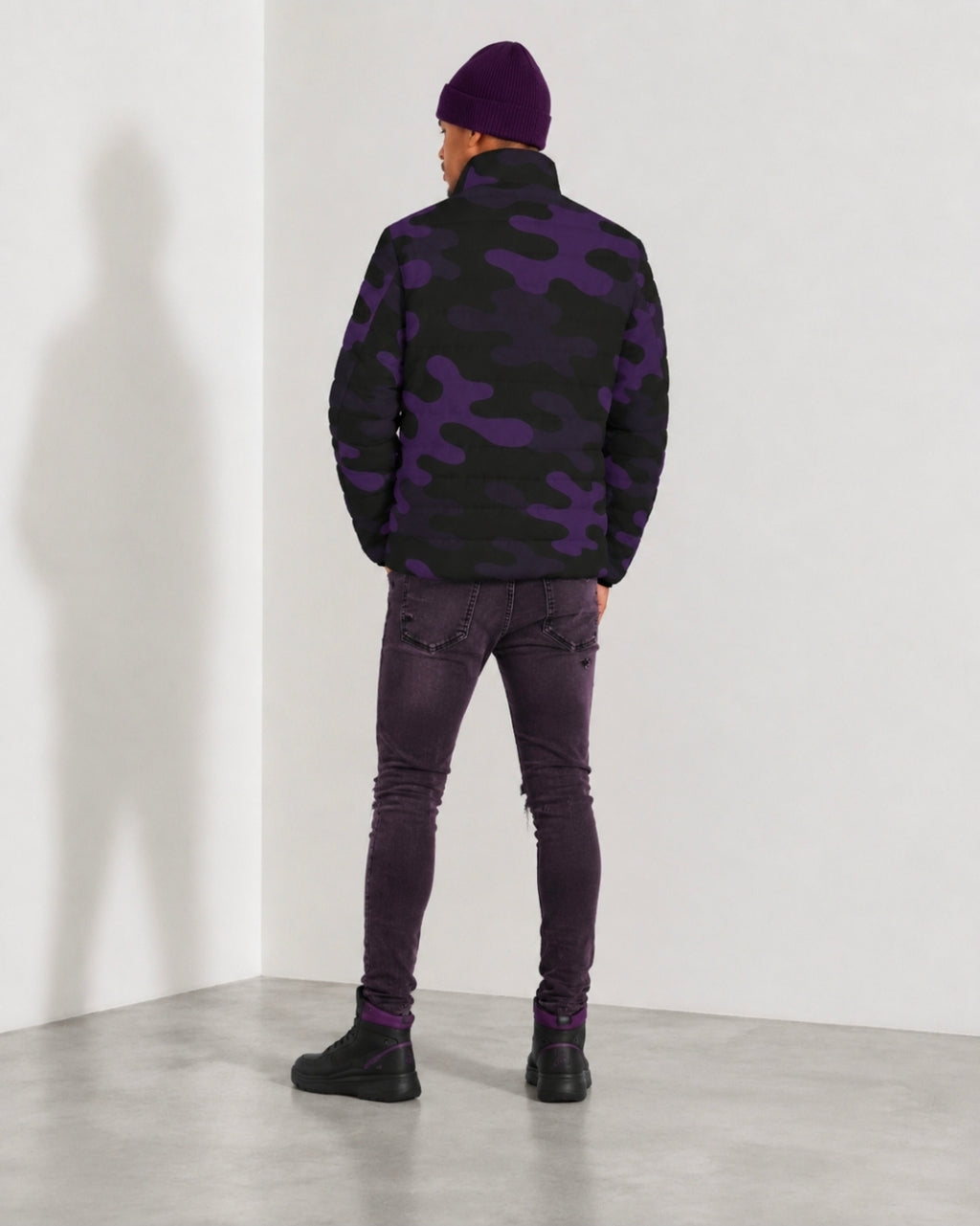Men's Purple Camo Puffer Jacket product image