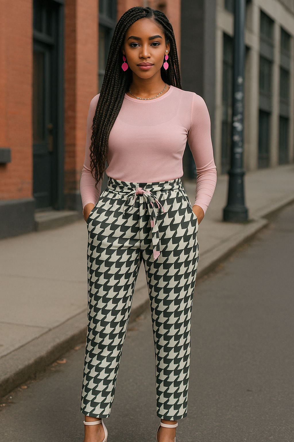 Racers Women's  Belted Tapered Pants