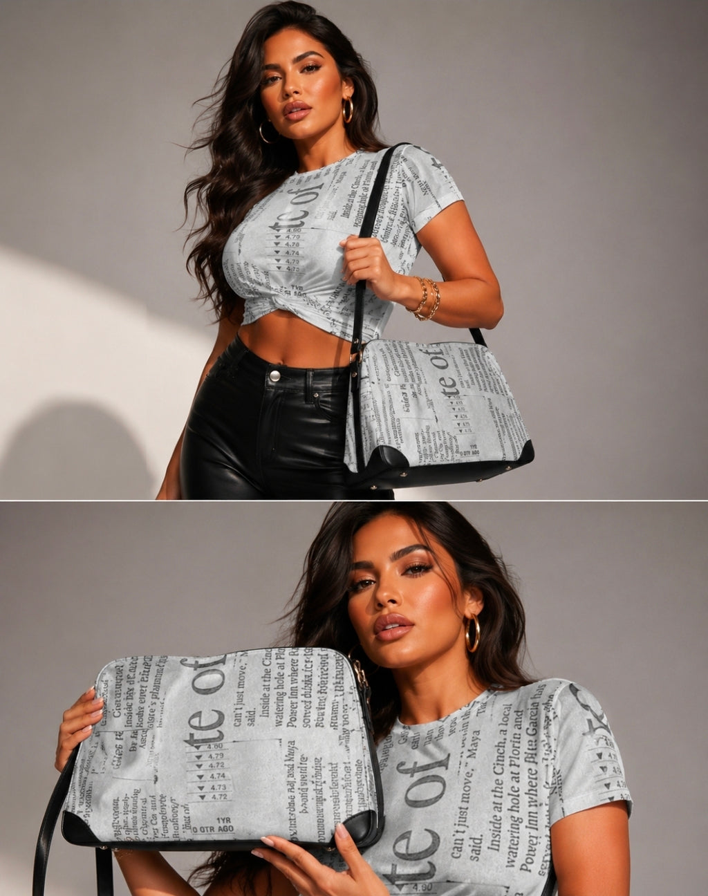 Vintage White Women's Twist-Front Cropped Tee