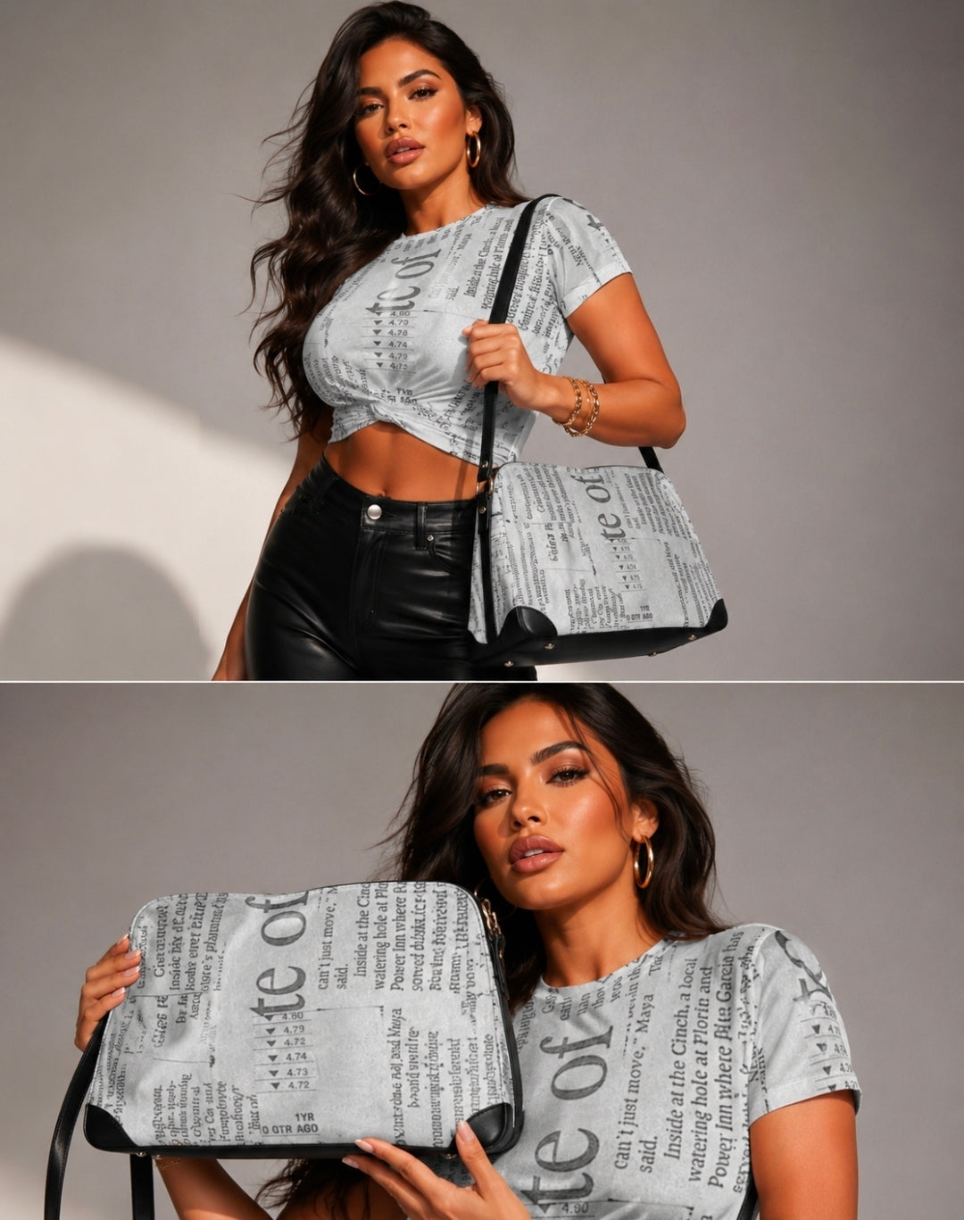 Vintage White Women's Twist-Front Cropped Tee
