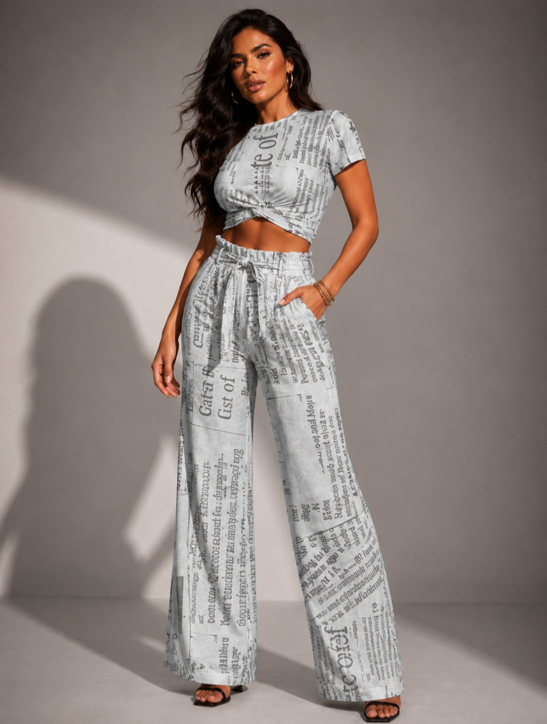 Vintage White Women's Twist-Front Cropped Tee