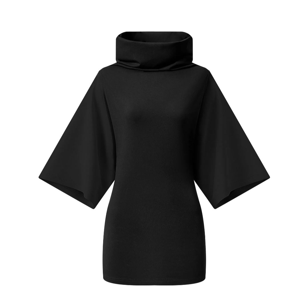 Women’s Turtleneck Batwing T-Shirt Dress