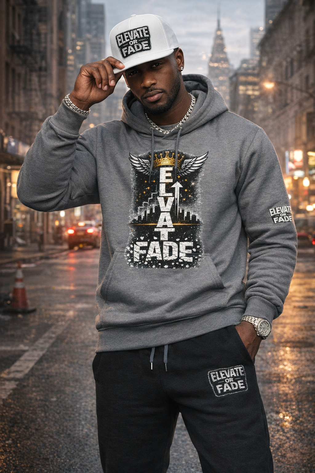 Embroidered Elevate or Fade Joggers - Elevate Your Style with Comfortable Casual Sweatpants