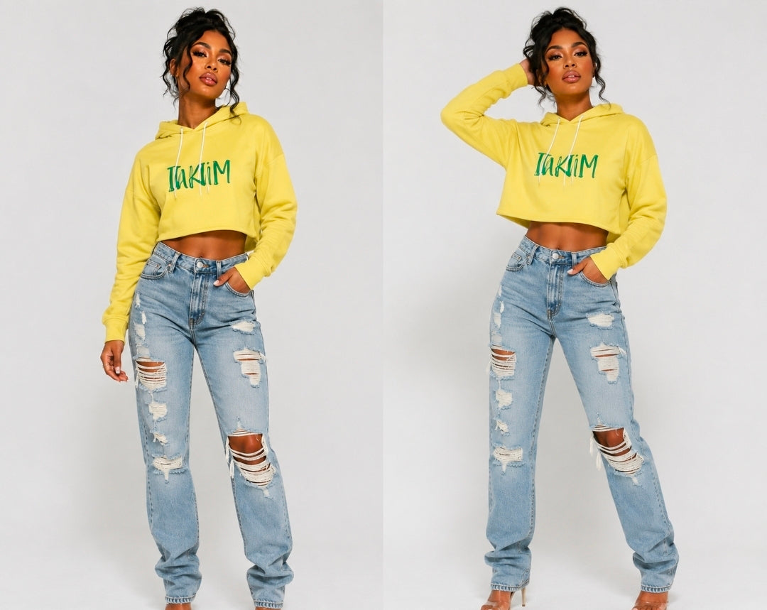 Yella Day Women's Cropped Hoodie - Stylish Comfort for Every Casual Occasion