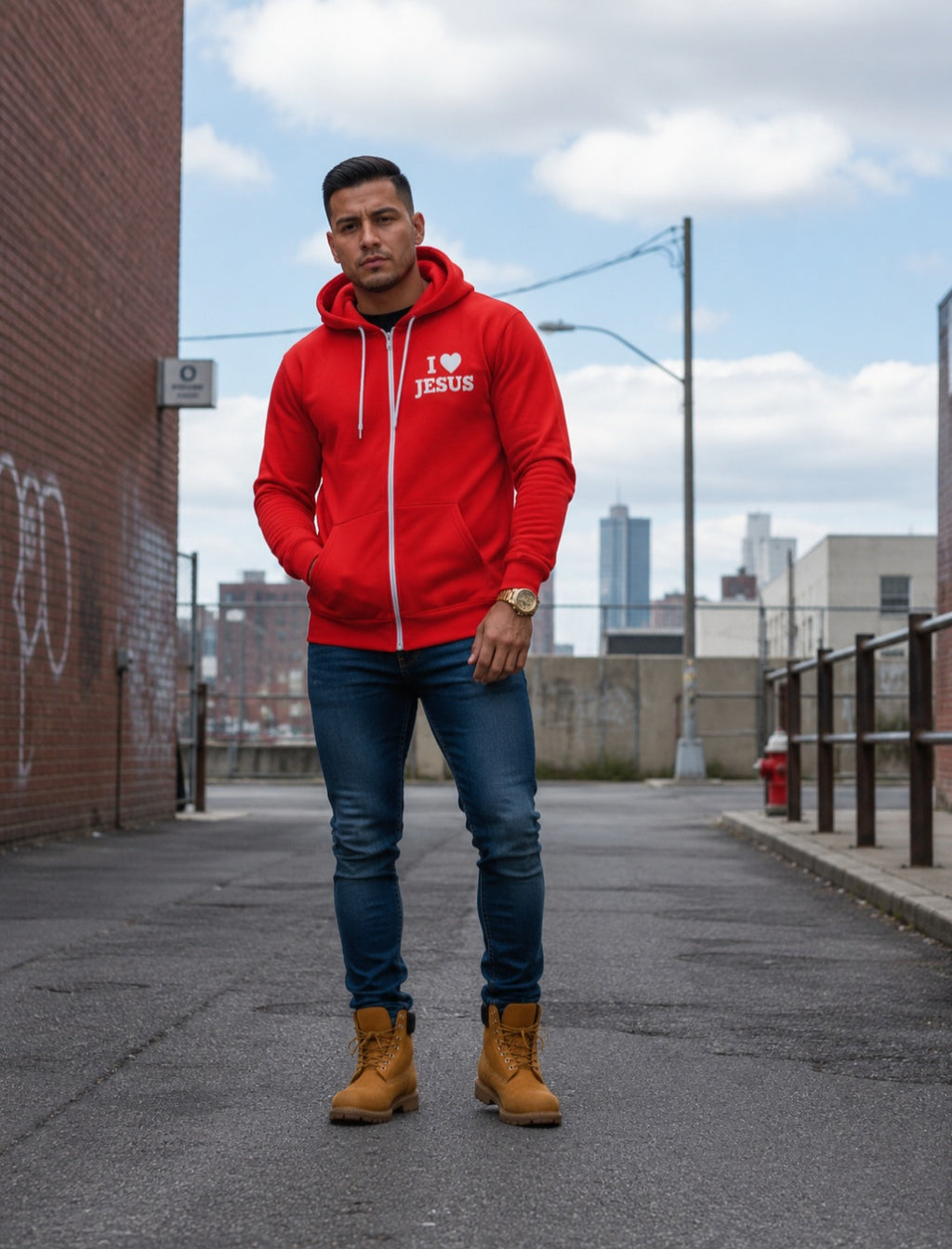I love Jesus Zip Hoodie for Adults - Classic Design and Comfort