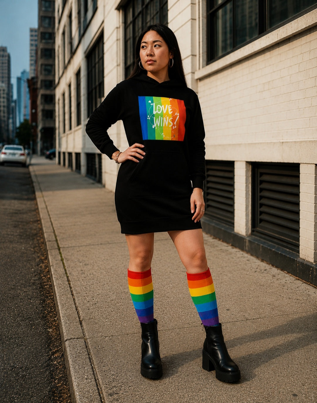 Love Wins Hoodie Dress for an Empowering Style
