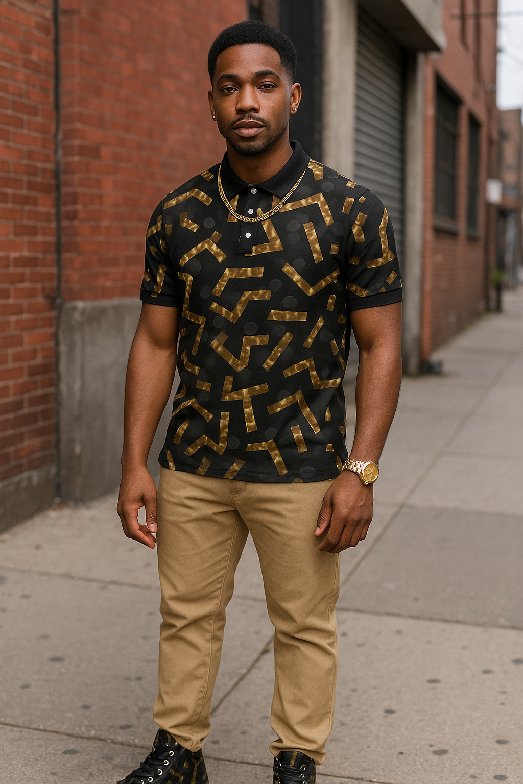 Pixie Night Men's Hightop  Shoe - Black - IAKAM