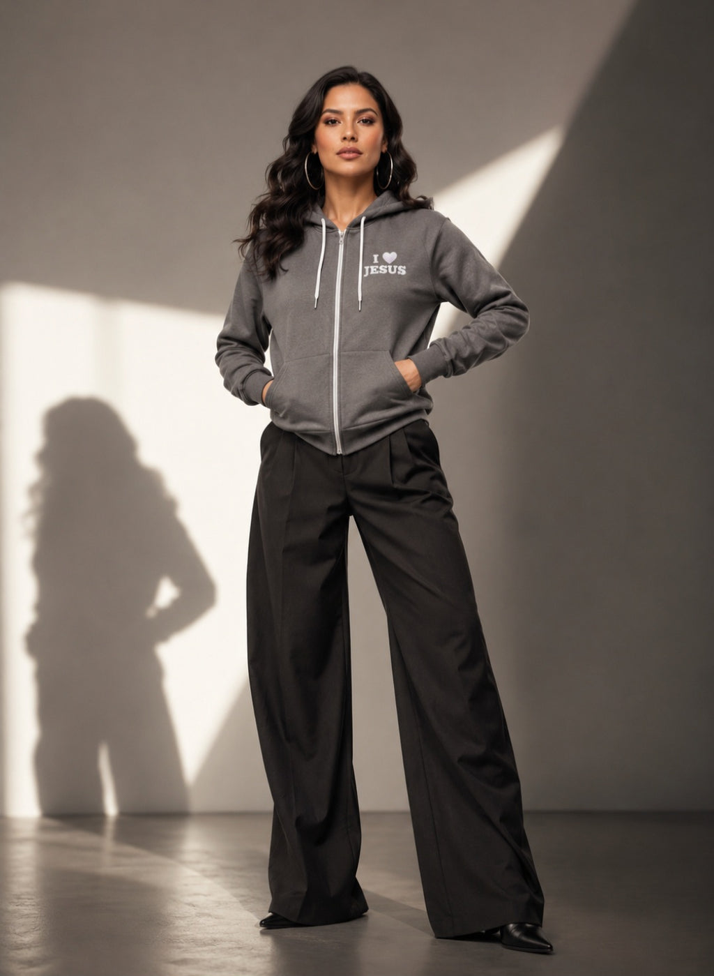 I love Jesus Zip Hoodie for Adults - Classic Design and Comfort