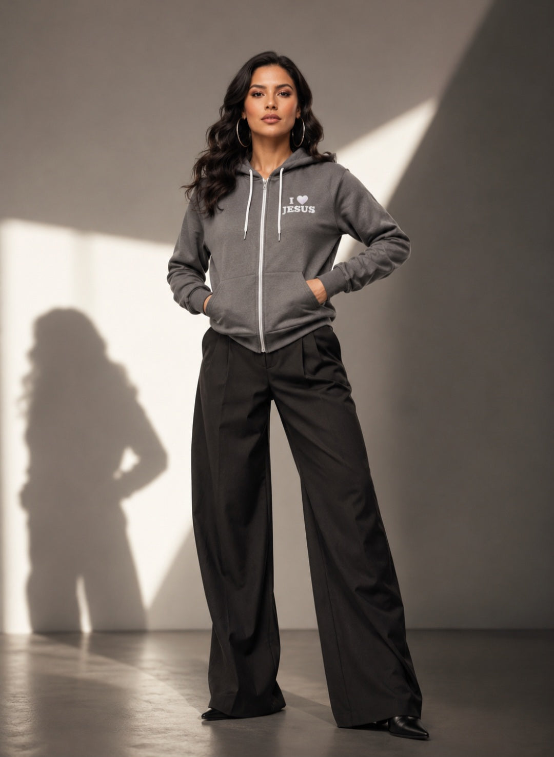 I love Jesus Zip Hoodie for Adults - Classic Design and Comfort