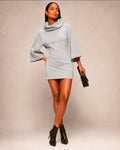 Women’s Turtleneck Batwing T-Shirt Dress