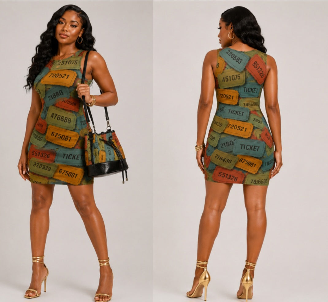 Women's Colorful Racer Dress - Vibrant Style for Every Occasion
