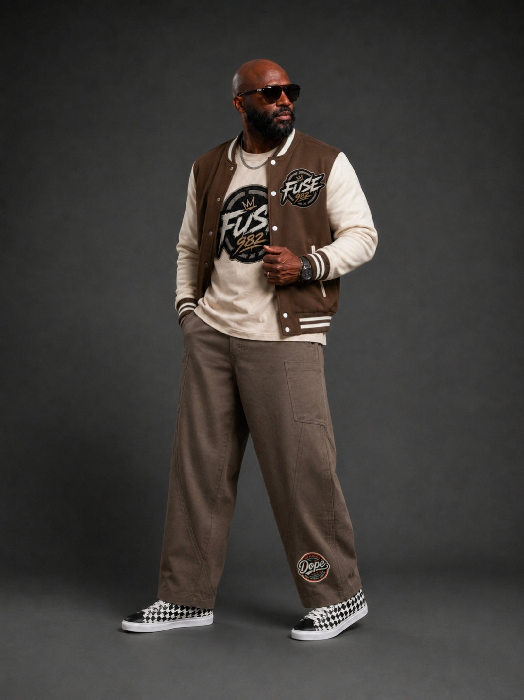 Fuse982 Two-Tone Fleeced Varsity Jacket