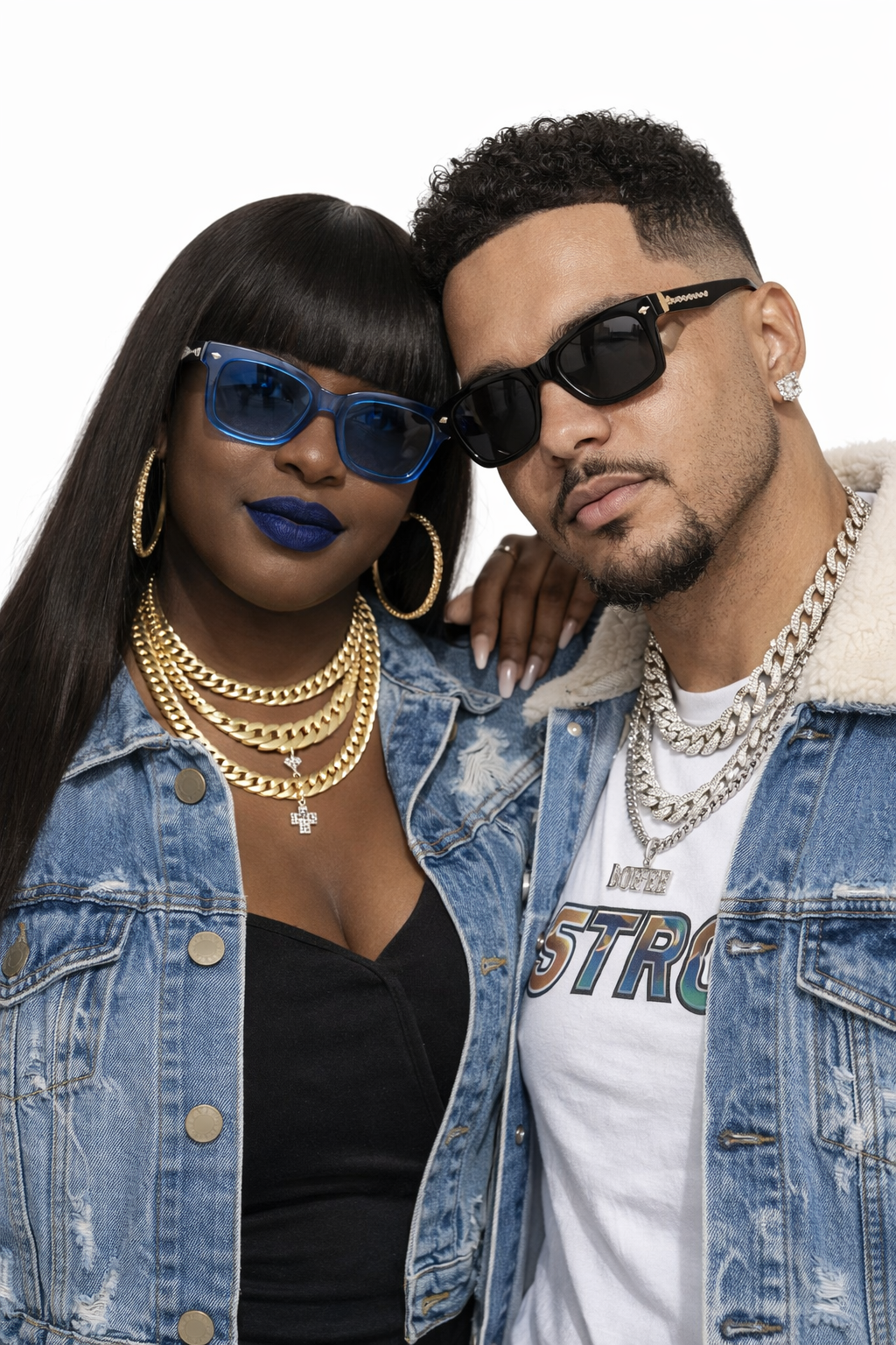 Fashionable Square-frame Metal Punk Sunglasses Unisex