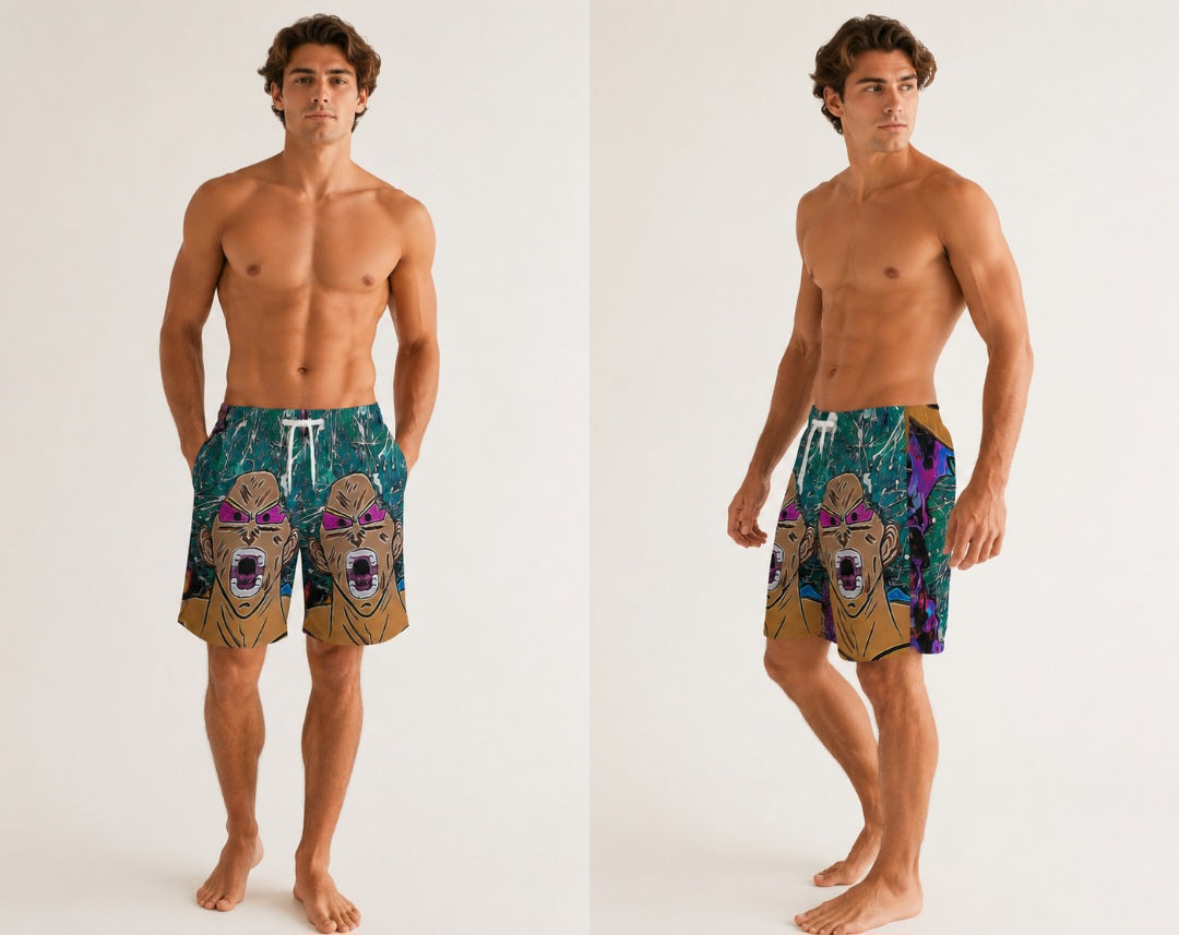 Green Saiyan Swim Trunks for Stylish Summer Adventures