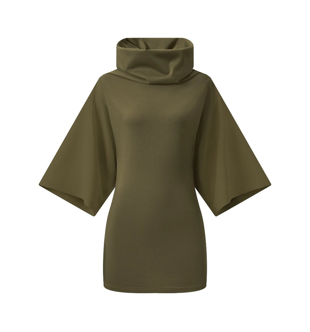 Women’s Turtleneck Batwing T-Shirt Dress