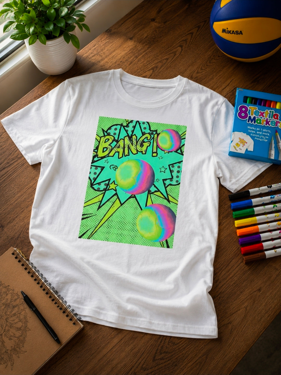 Volleyball Coloring T-Shirt for Creative Sports Fans