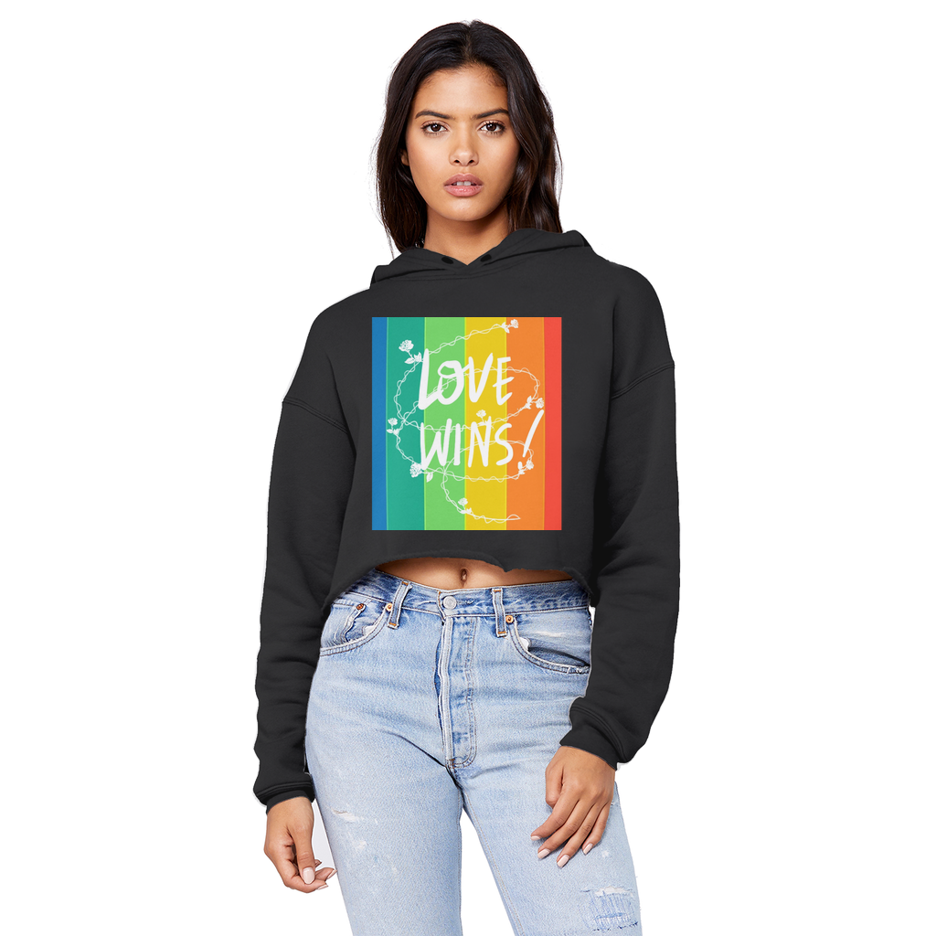 Love Wins Unisex Cropped Raw Edge Boyfriend Hoodie - IAKAM