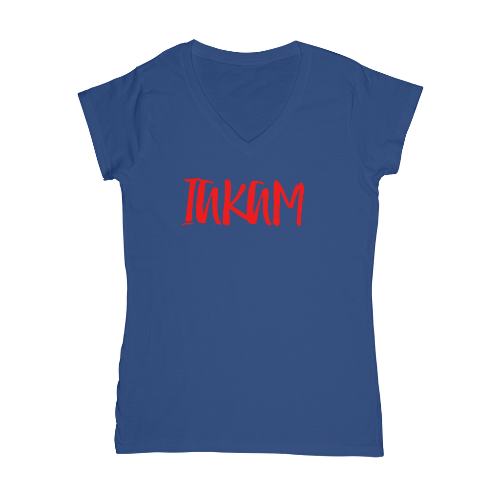 IAKAM Red Classic Women's V-Neck T-Shirt - IAKAM