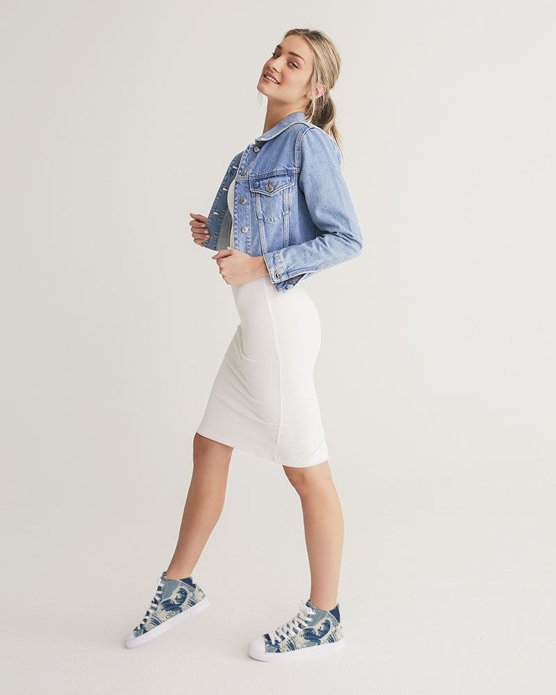 Waves Women's Hightop Canvas Shoe - IAKAM