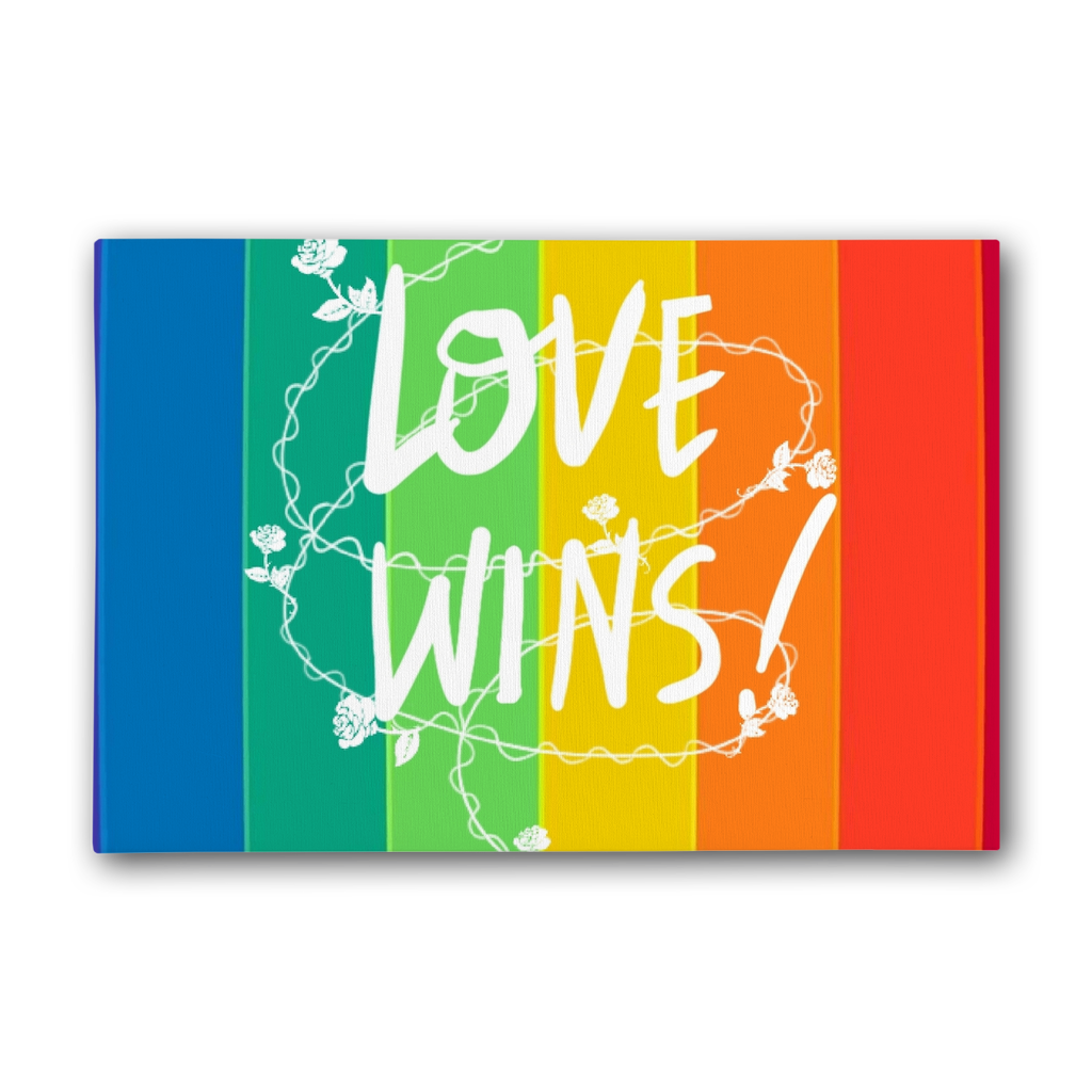 Love Wins Premium Stretched Canvas - IAKAM
