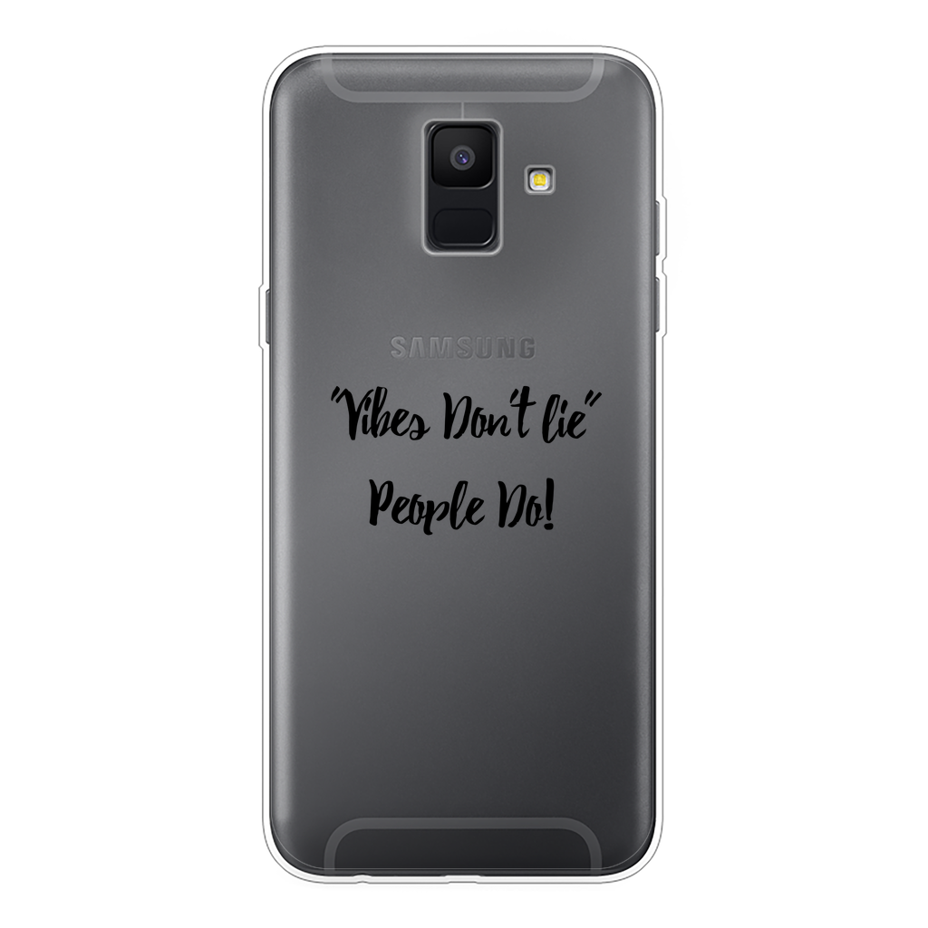Vibes Don't Lie Back Printed Transparent Soft Phone Case - IAKAM