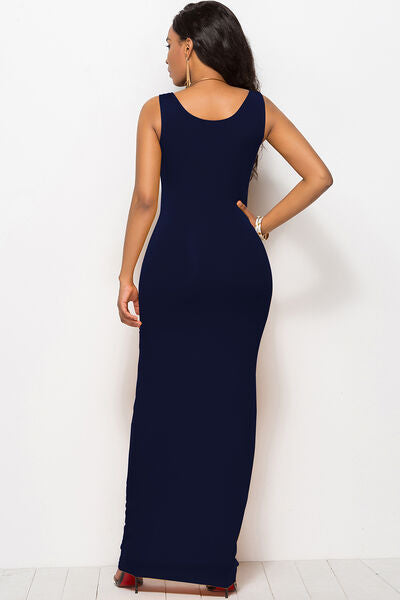 Scoop Neck Wide Strap Maxi Dress - IAKAM