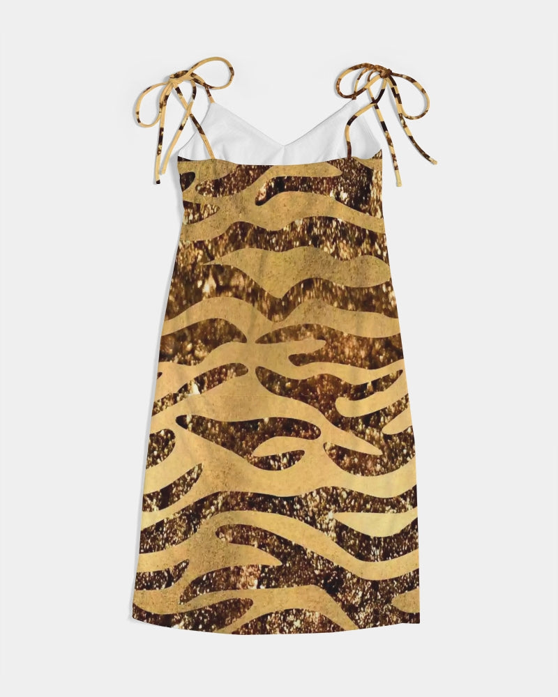 Golden Taz Women's Tie Strap Split Dress - IAKAM
