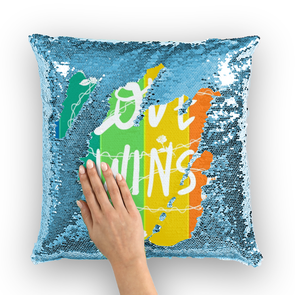 Love Wins Sequin Cushion Cover - IAKAM