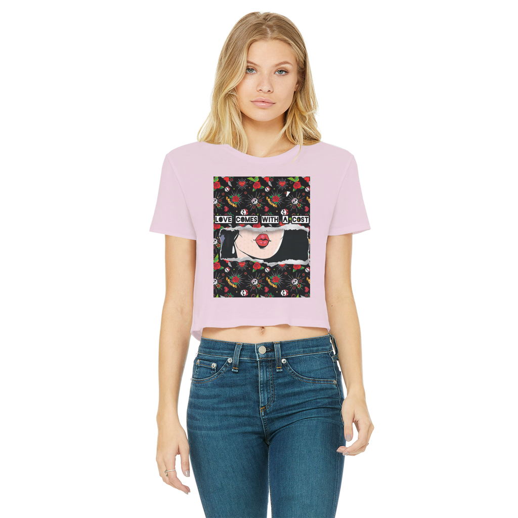 Love Cost Classic Women's Cropped Raw Edge T-Shirt - IAKAM