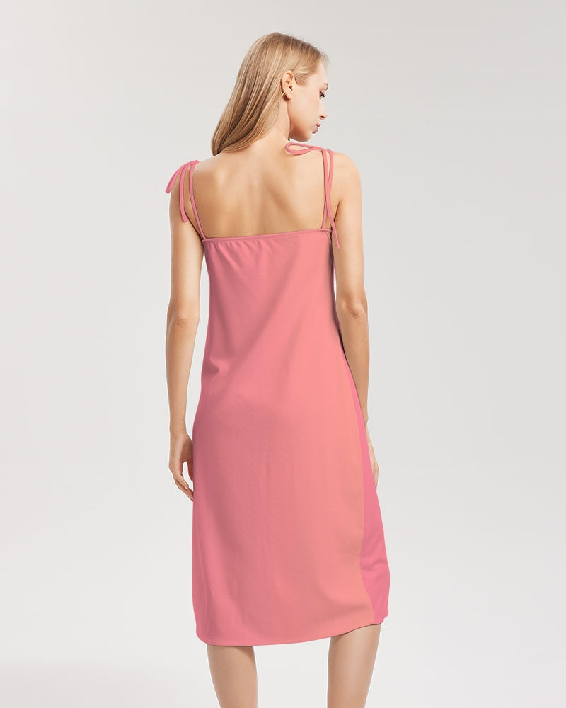 Fusion Women's All-Over Print Tie Strap Split Dress - IAKAM