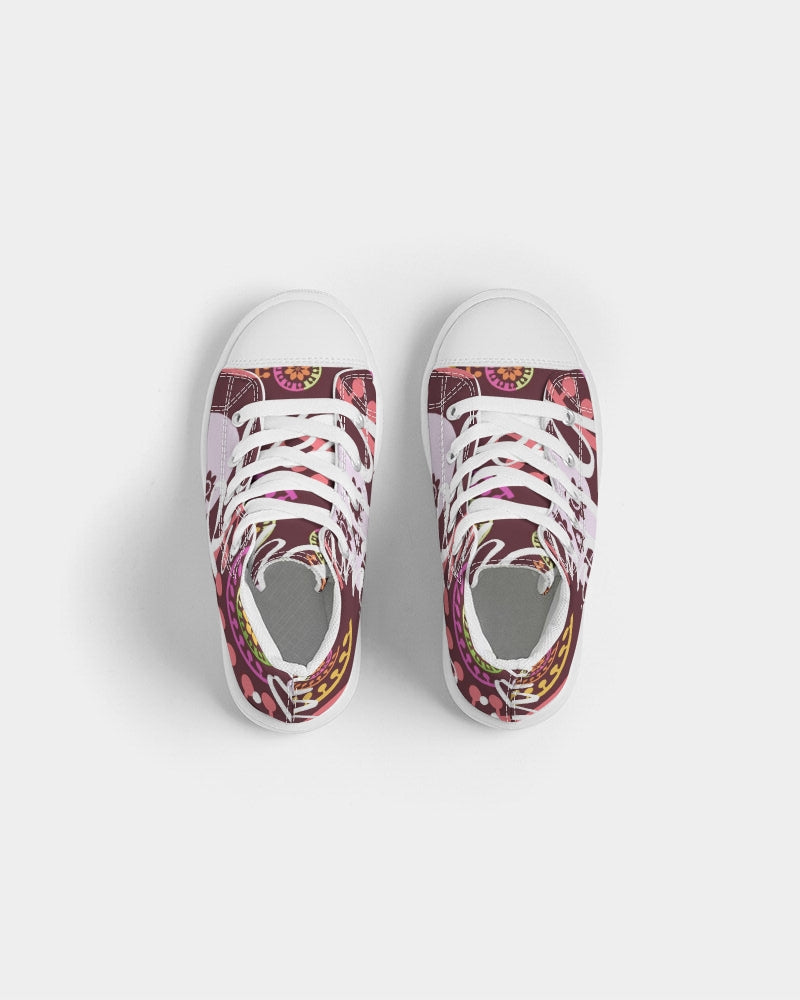 Crazy Skull 1 Kids Hightop Canvas Shoe - IAKAM
