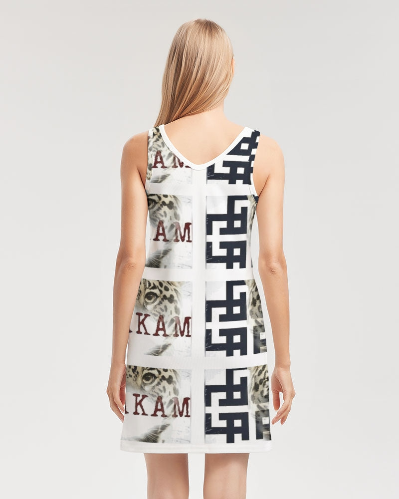 Co Kam Women's All-Over PrintRib Knit V Neck Mini Dress - IAKAM
